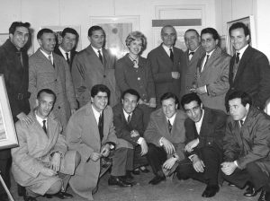 Artisti ed intellettuali presso la galleria d’arte “la Saletta” a Frosinone, marzo 1961.