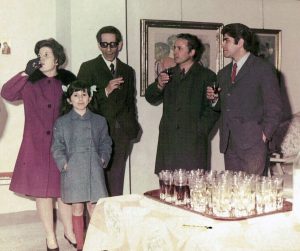 Carloja, con i pittori Gualdini e Leonetti presso la galleria Arte Club Esposizione a Sora - 1969 (?)